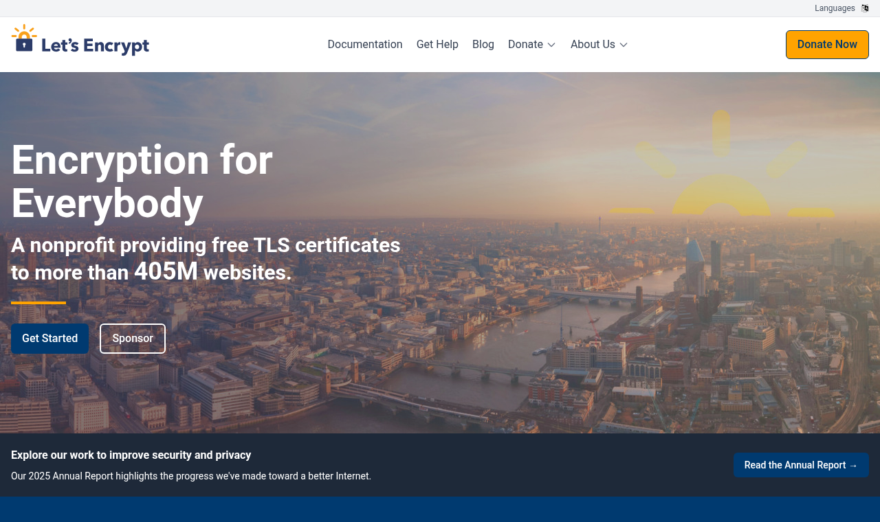 Let's Encrypt 官网首页(letsencrypt.org,2026-10-10)