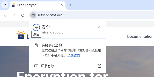 点「连接是安全的」后看到「证书有效」